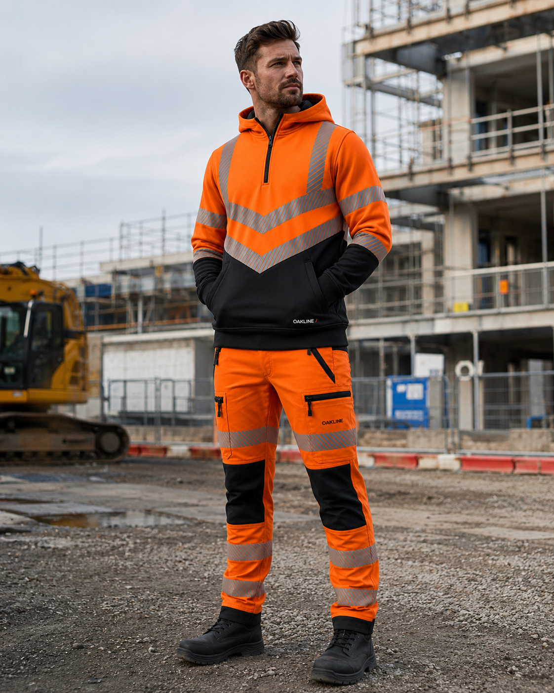 OAKLINE The Calder Stretch Hi Vis Trousers - Orange - Image 2