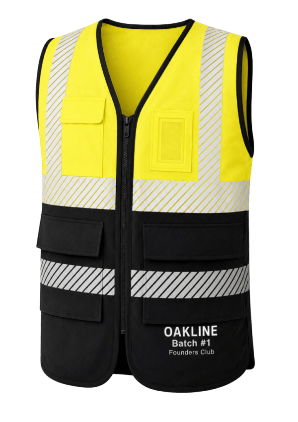 Yellow and black high-visibility safety vest