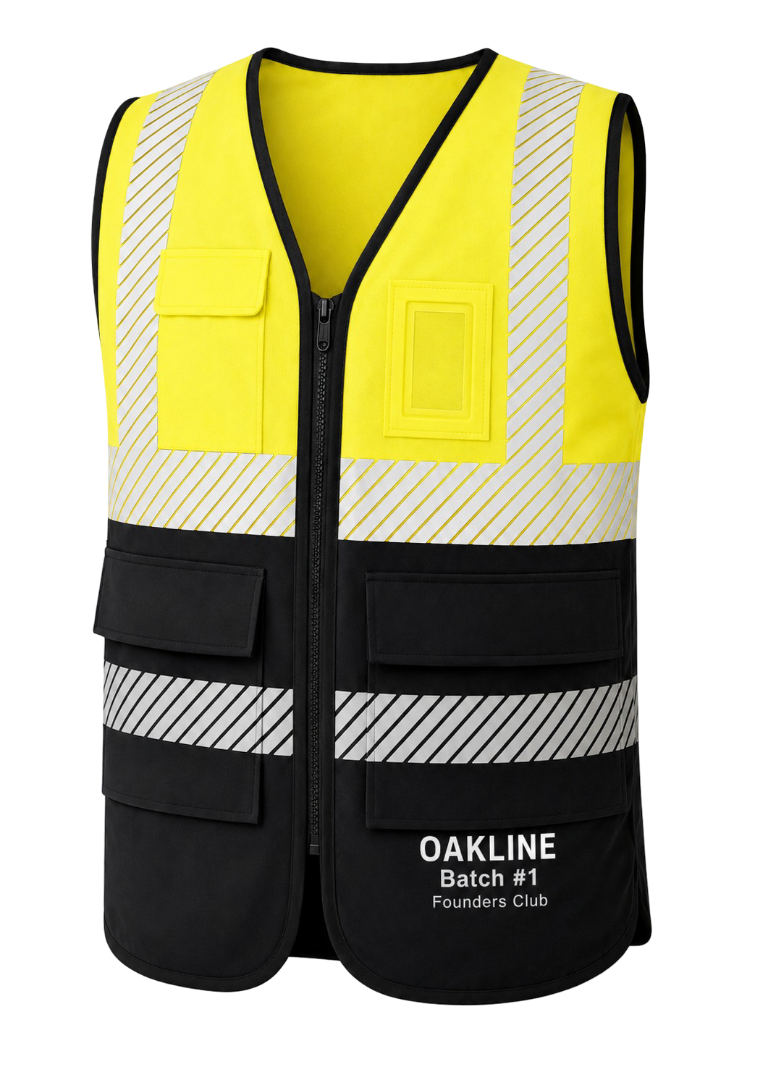 Yellow and black high-visibility safety vest