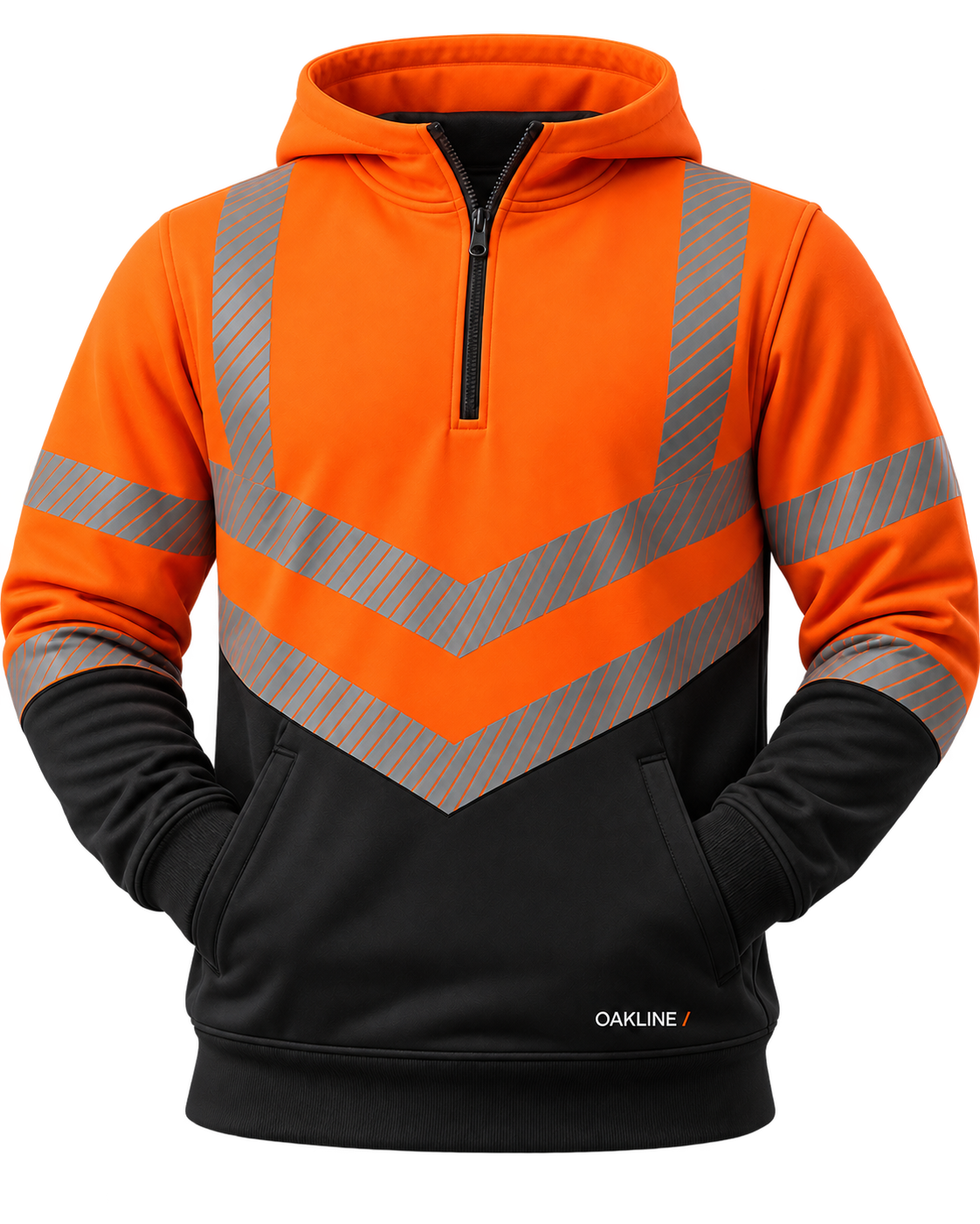OAKLINE The Cole 1/4 Zip Hi Vis Hoodie - Orange