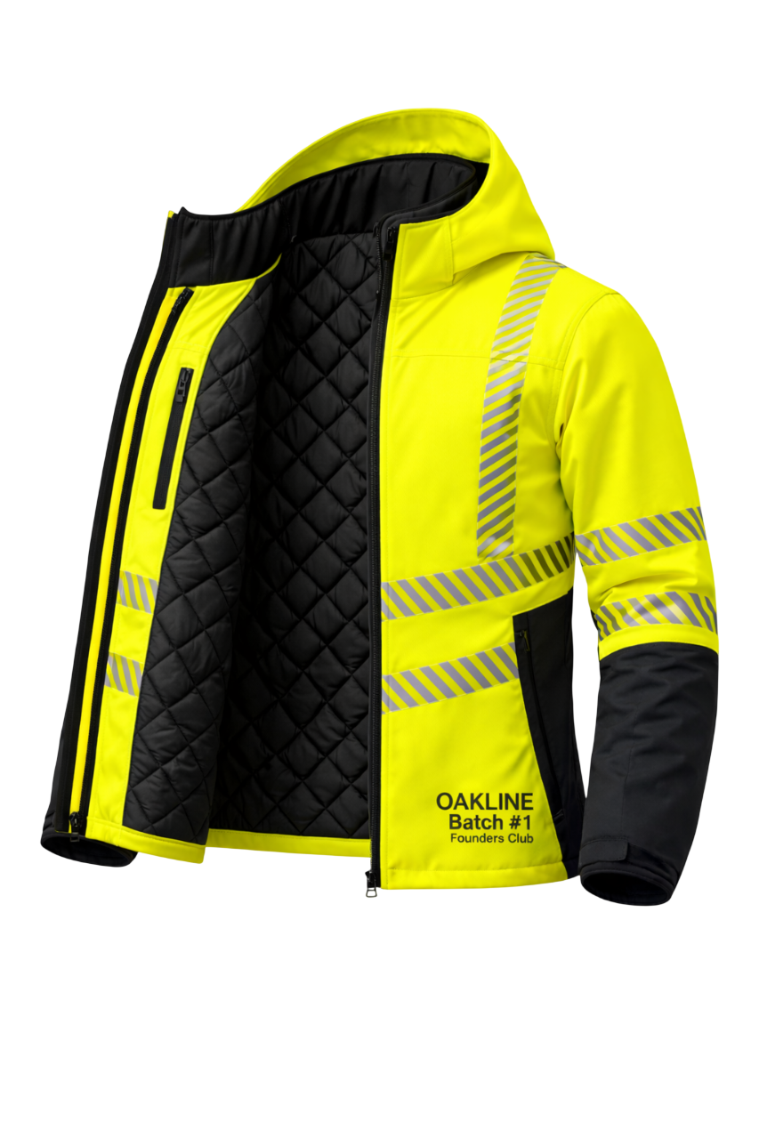 OAKLINE The Kimi Hi Vis Jacket - Yellow - Inside the Jacket Quilted Finish