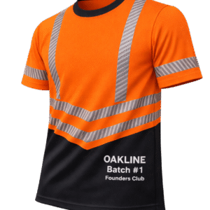 OAKLINE The Robin Hi Vis T Shirt - Orange - Front Lightweight