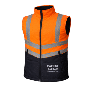 OAKLINE The Tod Hi Vis Bodywarmer - Orange - Front