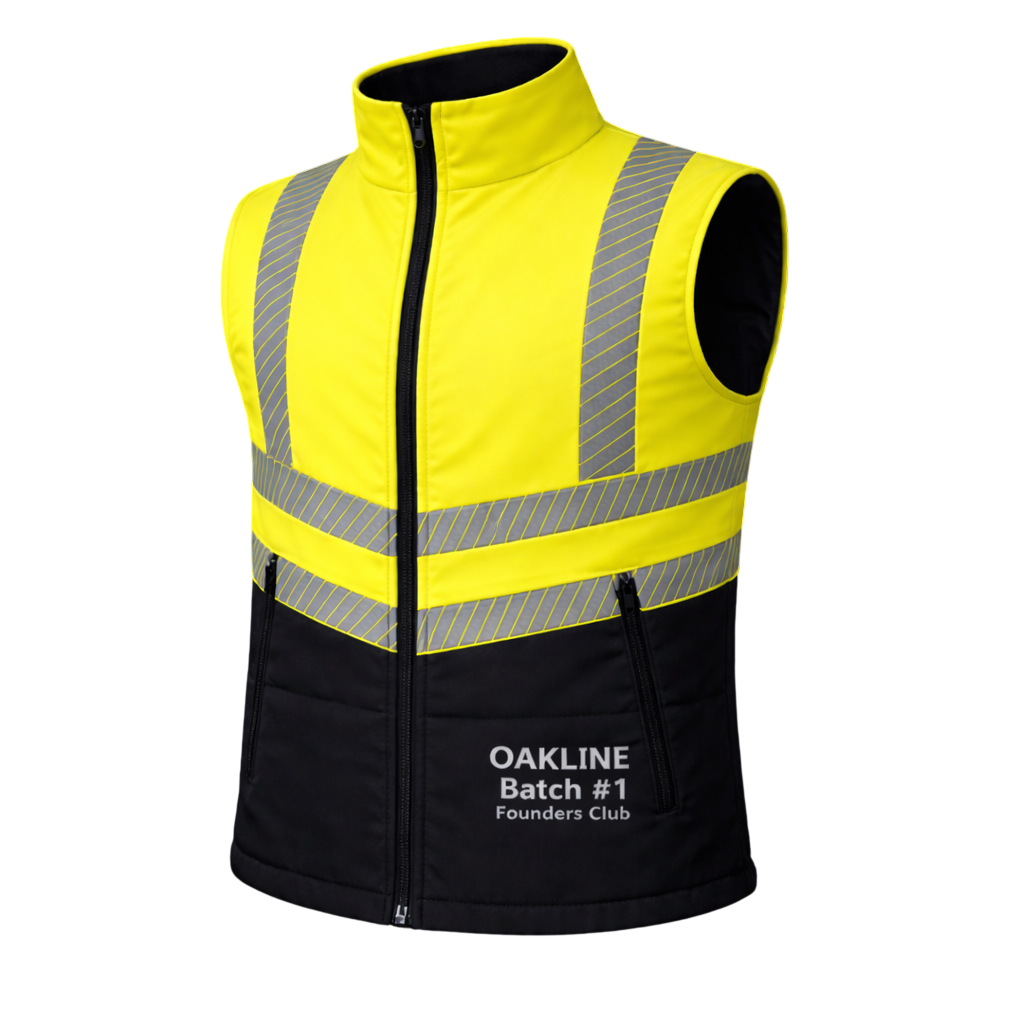OAKLINE The Tod Hi Vis Bodywarmers - Yellow - Front