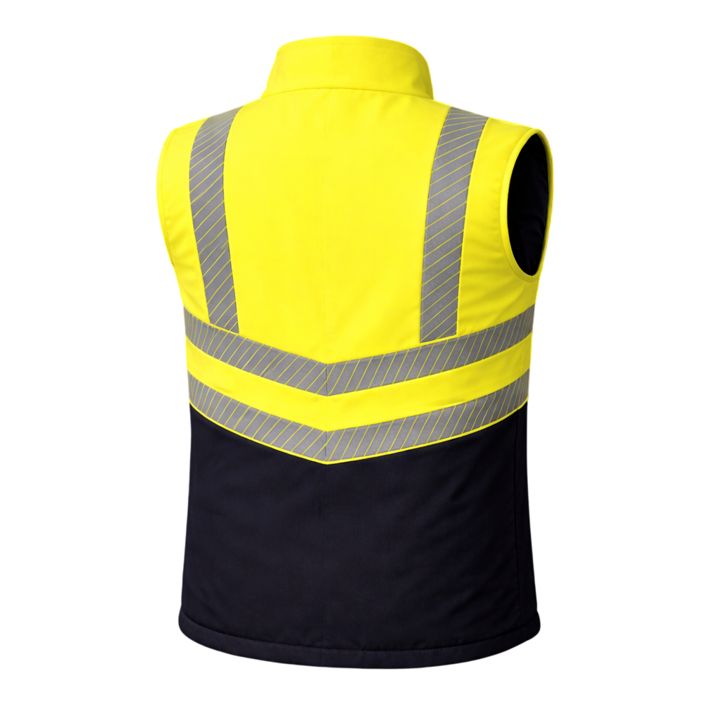 OAKLINE The Tod Hi Vis Bodywarmer - Yellow - Rear