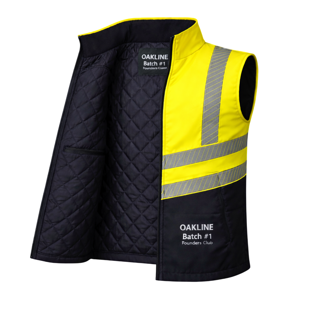 OAKLINE The Tod Hi Vis Bodywarmer - Inside The Hi Vis Yellow Version